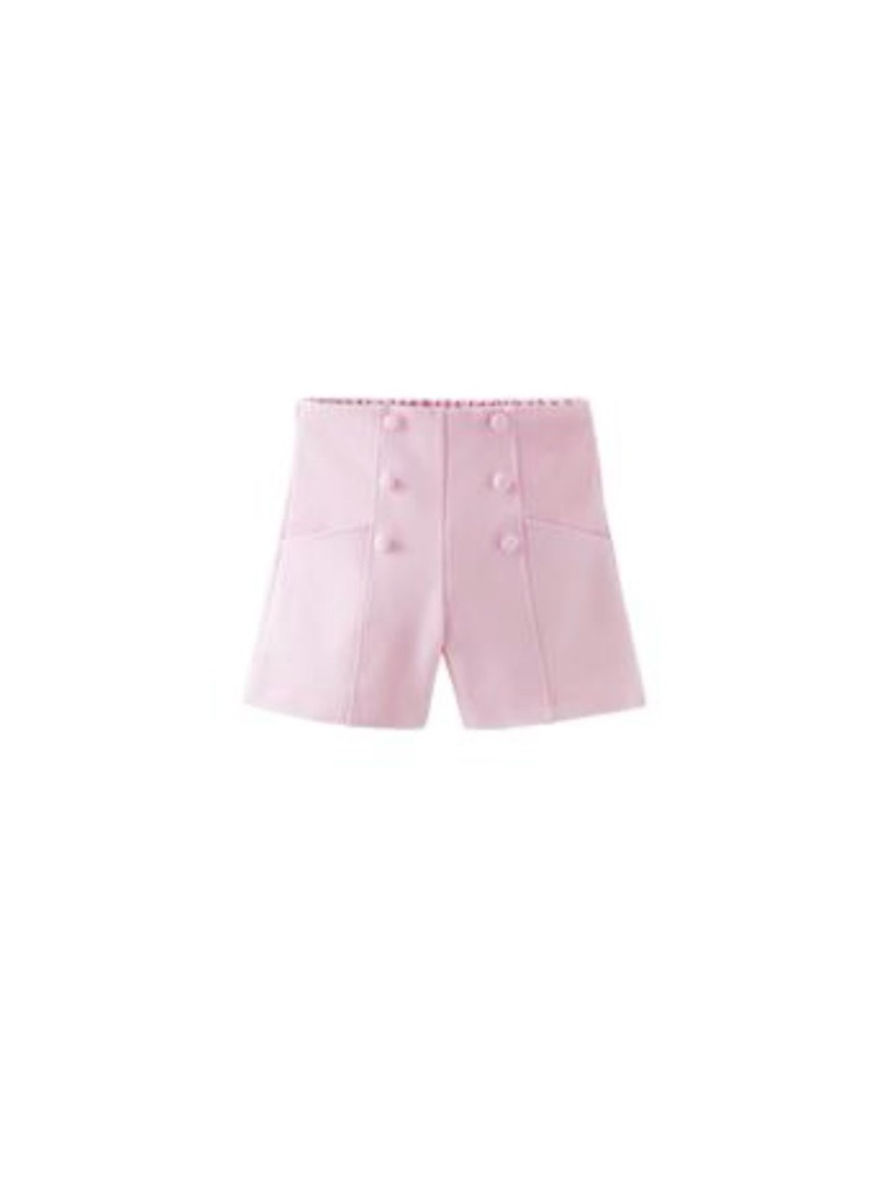 Zara Pink Double-Button High-Waist Kids Shorts
